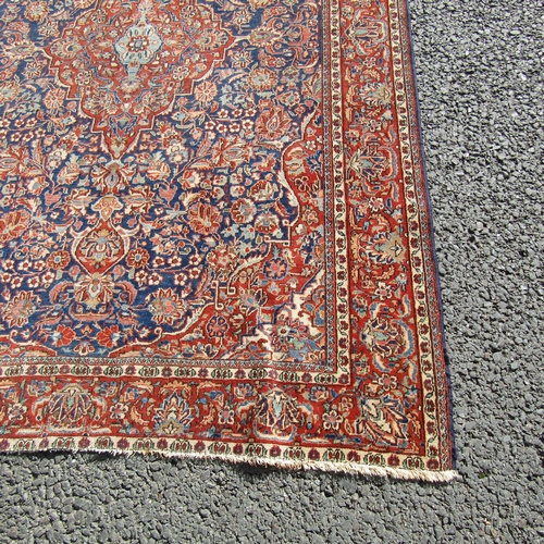 27 - Persian Pure Wool Rug 6ft x 4ft Burgundy Ground Patterned Borders