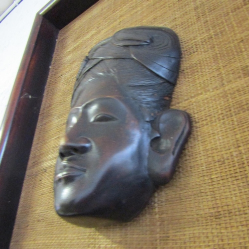 565 - Framed Tribal Mask Possibly Balinese Frame Approximately 22 Inches High x 17 Inches Wide