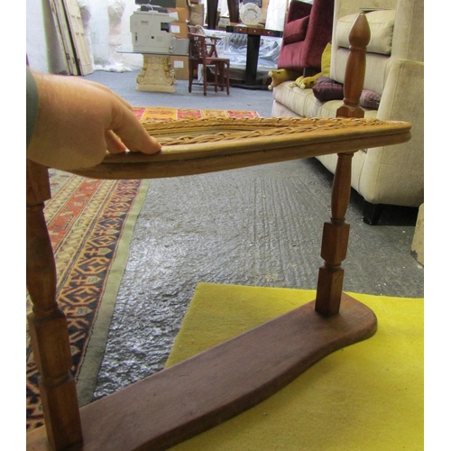 570 - Modern Carved Oak Chest Top Mirror Adjustable Plate Approximately 24 Inches Wide x 24 Inches High