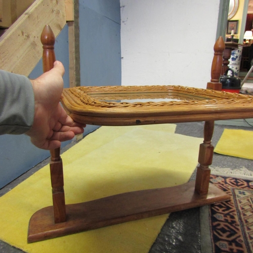 570 - Modern Carved Oak Chest Top Mirror Adjustable Plate Approximately 24 Inches Wide x 24 Inches High