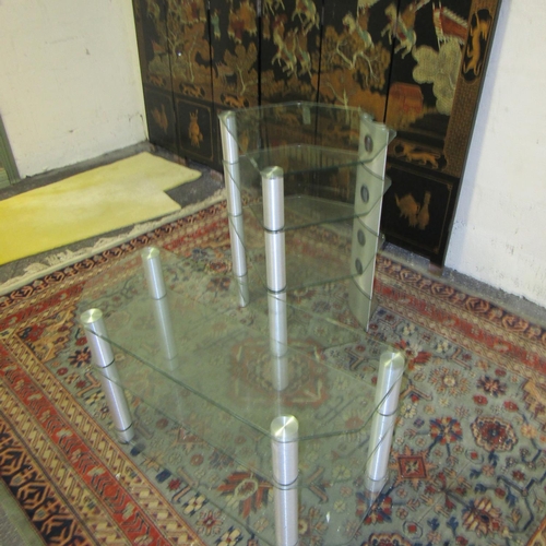 571 - Two Modern Plate Glass Stereo and Television Unit Stands Both Good Order