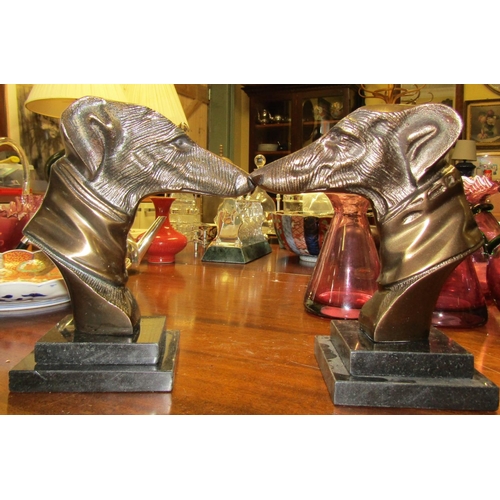 584 - Pair of Bronze Whippet Book Rests Each Approximately 6 Inches High