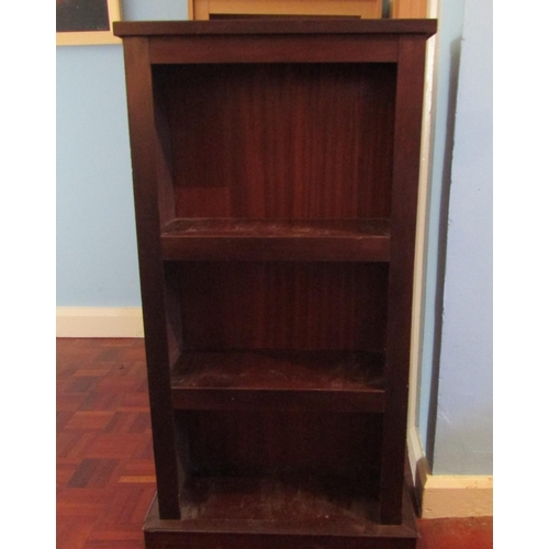 615 - Open Form Mahogany Bookshelf Three Tiers Approximately 36 Inches High x 18 Inches Wide