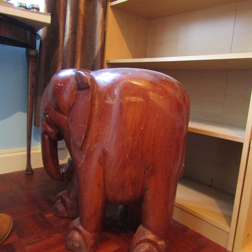 628 - Large Carved Hardwood Figure of Elephant Approximately Two Foot High