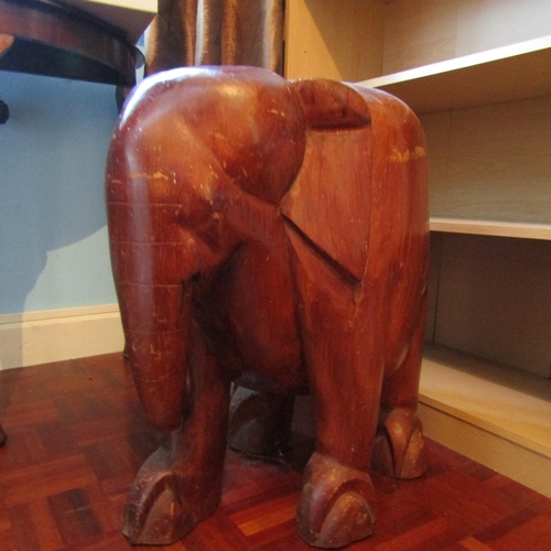 628 - Large Carved Hardwood Figure of Elephant Approximately Two Foot High