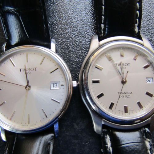 659 - Two Tissot Gentleman's Wrist Watches One Titanium PR Model Date Apertures