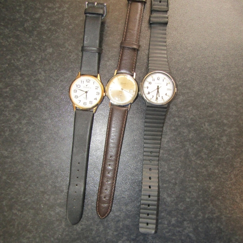 660 - Three Wrist Watches Including One Circa 1960 Date Aperture