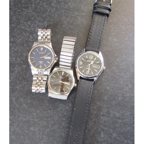 661 - Three Citizen Gentleman's Quartz Wrist Watches Date Apertures to Each