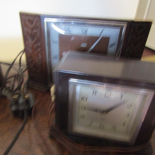 663 - Collection of Various Vintage Table Clocks Some Electrified Quantity as Photographed