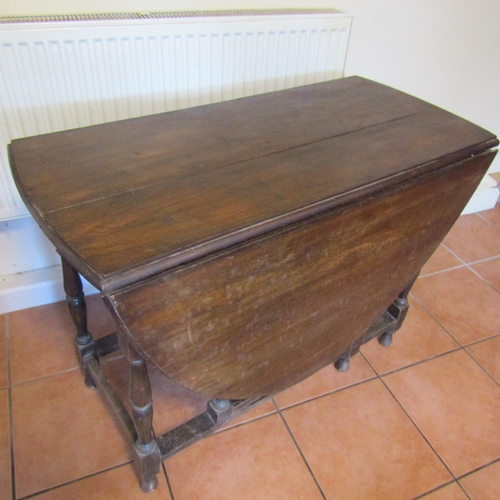 665 - Edwardian Oak Dropleaf Table Turn Supports Extends to Approximately 6ft