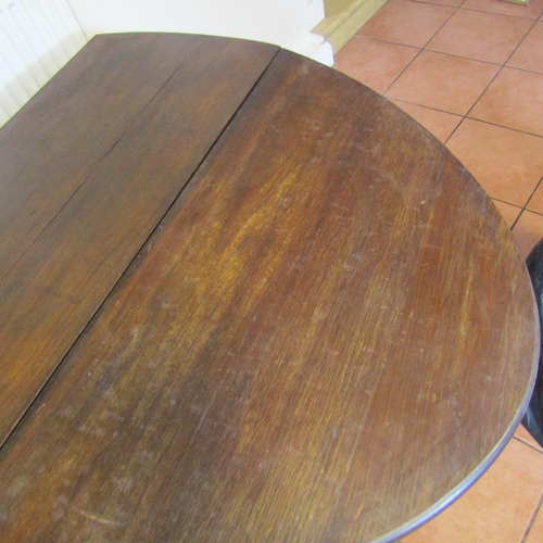 665 - Edwardian Oak Dropleaf Table Turn Supports Extends to Approximately 6ft