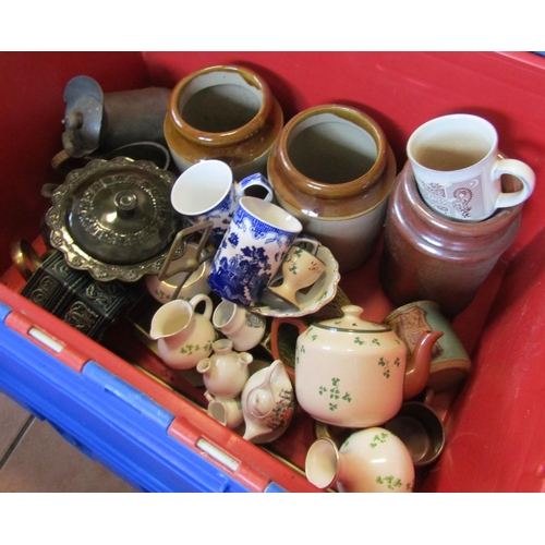 673 - Crate of Various Delph, etc. Quantity as Photographed Including Arklow Souvenir Ware and Bewleys Ori... 