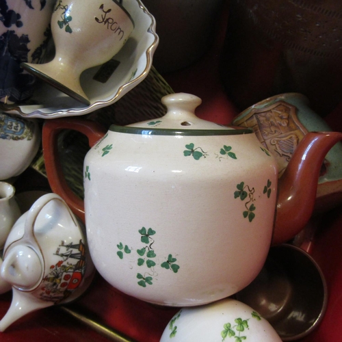 673 - Crate of Various Delph, etc. Quantity as Photographed Including Arklow Souvenir Ware and Bewleys Ori... 