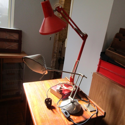 678 - Vintage Architects Adjustable Arm Desk Lamp with Another Modern Example Full Size