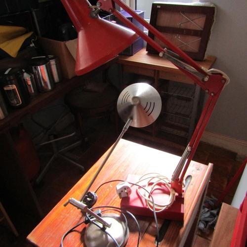 678 - Vintage Architects Adjustable Arm Desk Lamp with Another Modern Example Full Size