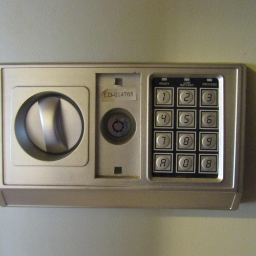 680 - Modern Metal Safe with Key and Pin Pad Mechanism Approximately 20 Inches High Security Lock