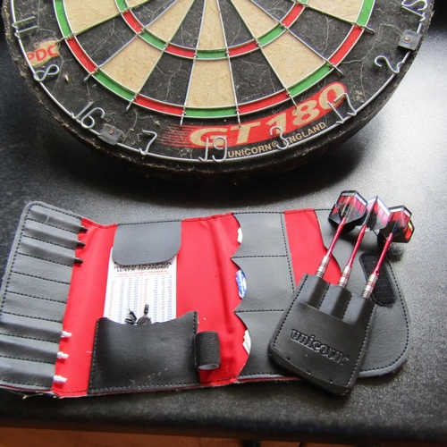 690 - Unicorn Professional Dartboard with Darts and Blades