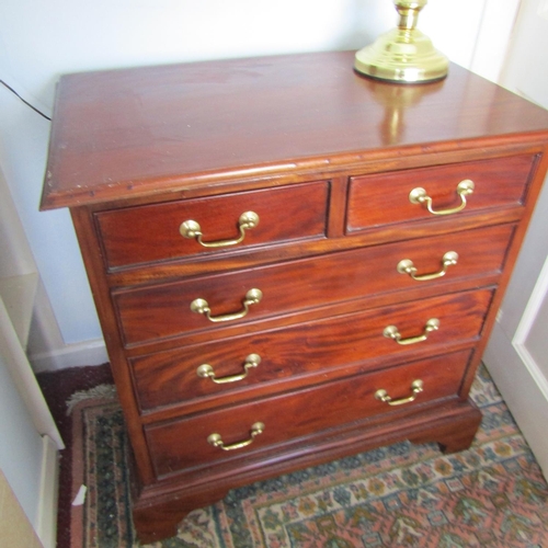 692 - Mahogany Chest of Two Short and Three Long Drawers Above Bracket Feet Approximately 34 Inches Wide x... 