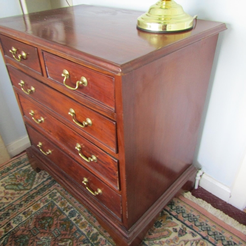 692 - Mahogany Chest of Two Short and Three Long Drawers Above Bracket Feet Approximately 34 Inches Wide x... 