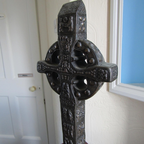 695 - Jeanne Rynhart Celtic Cross Approximately 16 Inches High Signed