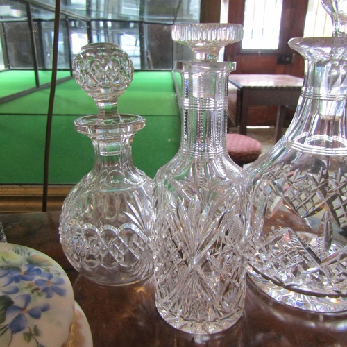 70 - Three Cut Crystal Decanters with Original Stoppers