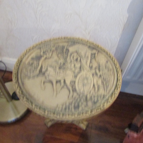 700 - Oriental Carved Resin Occasional Table Circular Form Approximately 20 Inches High x 14 Inches Diamet... 