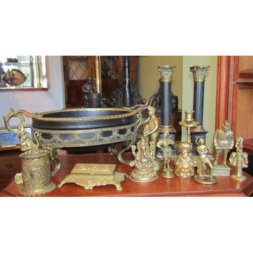 702 - Collection of Various Brass Items, etc. Including Candlesticks Quantity as Photographed