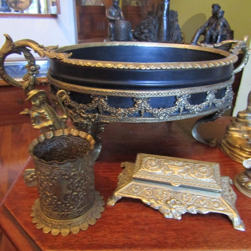 702 - Collection of Various Brass Items, etc. Including Candlesticks Quantity as Photographed