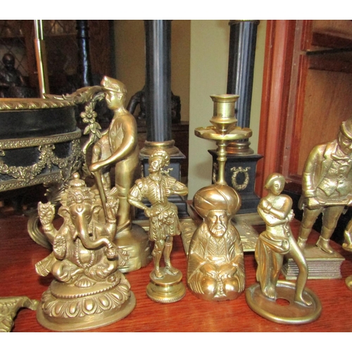 702 - Collection of Various Brass Items, etc. Including Candlesticks Quantity as Photographed