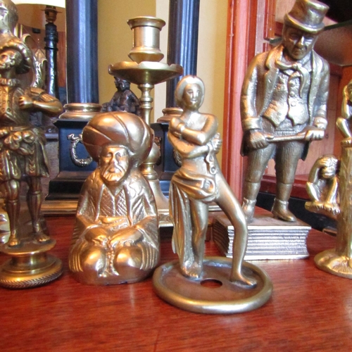 702 - Collection of Various Brass Items, etc. Including Candlesticks Quantity as Photographed