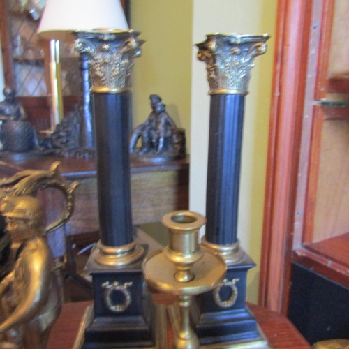 702 - Collection of Various Brass Items, etc. Including Candlesticks Quantity as Photographed