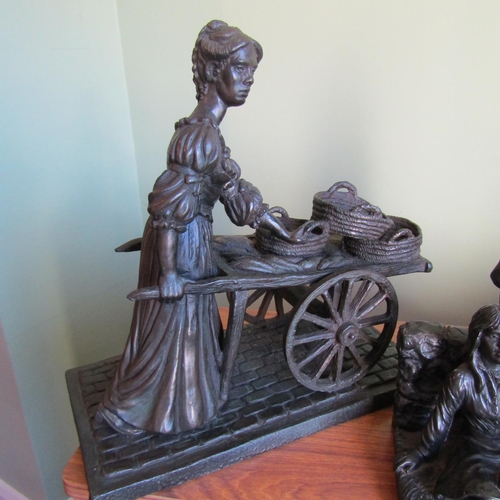 706 - Jeanne Rynhart Molly Malone Figure and Three Others Tallest Approximately 14 Inches High Each Signed