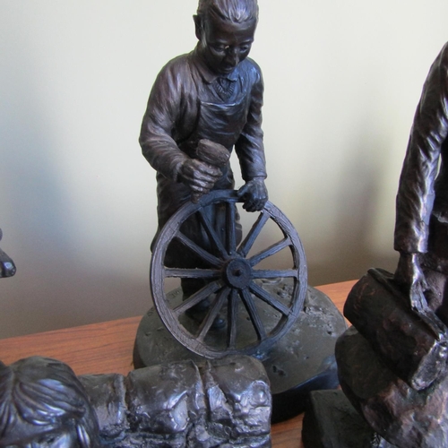 706 - Jeanne Rynhart Molly Malone Figure and Three Others Tallest Approximately 14 Inches High Each Signed