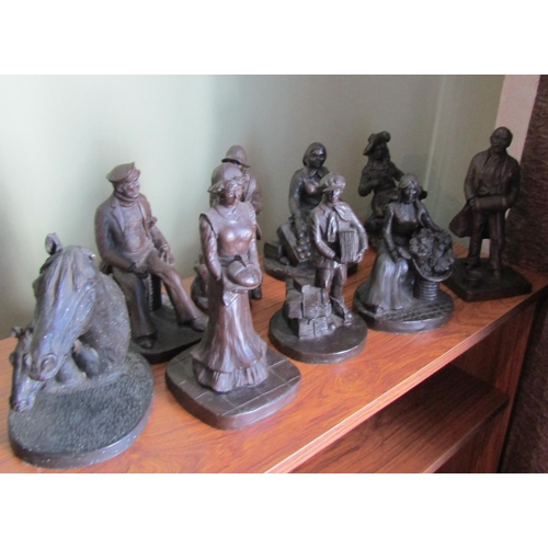 707 - Collection of Various Jeanne Rynhart Bronze Figures Tallest Approximately 9 Inches High