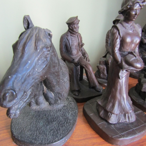 707 - Collection of Various Jeanne Rynhart Bronze Figures Tallest Approximately 9 Inches High