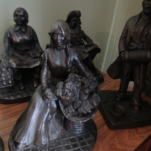 707 - Collection of Various Jeanne Rynhart Bronze Figures Tallest Approximately 9 Inches High