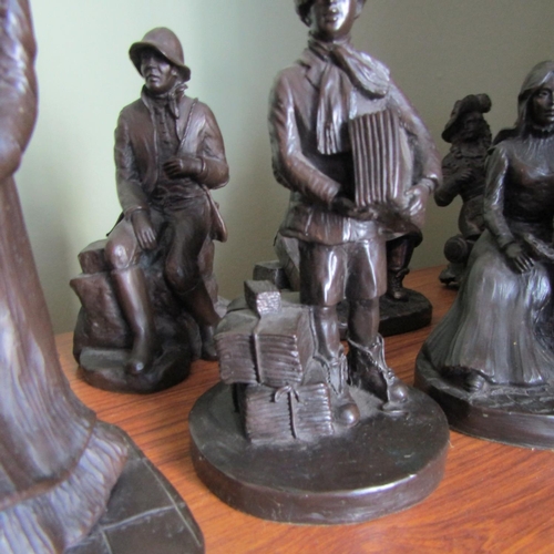 707 - Collection of Various Jeanne Rynhart Bronze Figures Tallest Approximately 9 Inches High