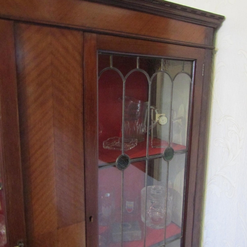 711 - Antique Mahogany Two Door Display Cabinet Approximately 6ft High x 4ft Wide