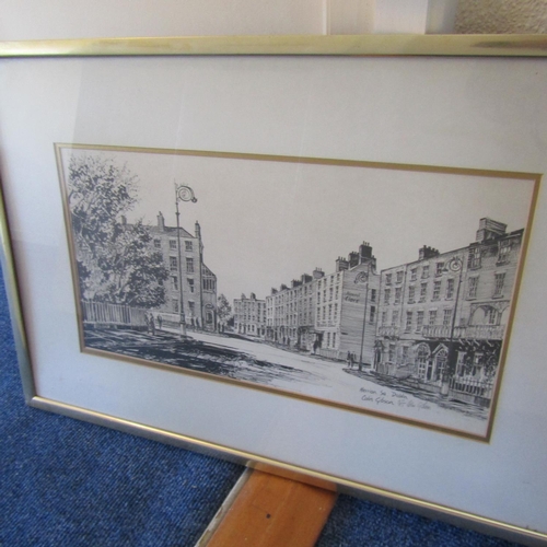 721 - Colin Gibson Merrion Square Dublin Signed and Numbered Fine Art Print and Flora Mitchell Signed Prin... 