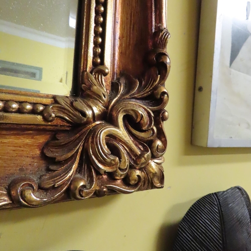 730 - Gilded Rectangular Form Wall Mirror Approximately 3ft High x 2ft Wide