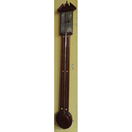 732 - Wall Mounted Barometer Regency Silver Dial Hallmarked Barometer Approximately 3ft High