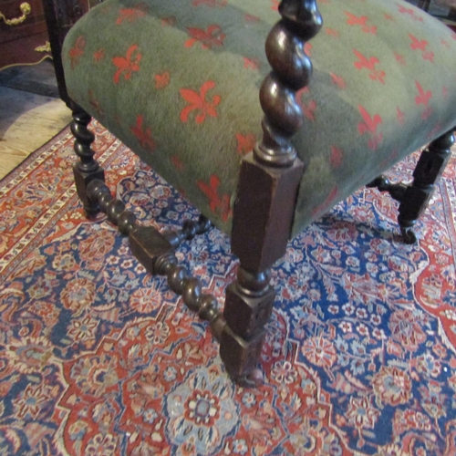 77 - Large Baronial Chair Hound Motif Arm Rests Attractively Upholstered