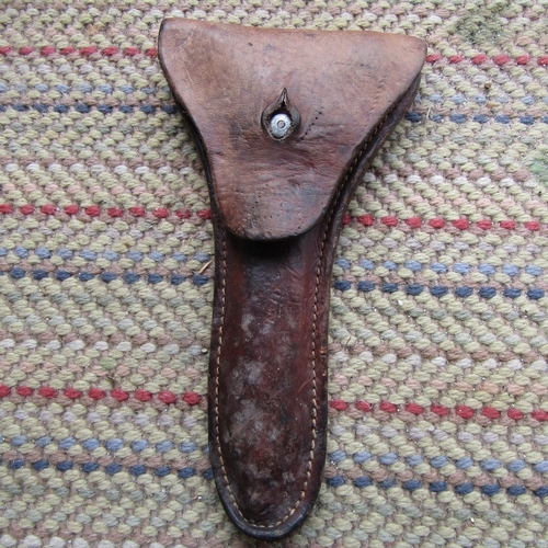 8 - Old World War I Weapon or Tool with Leather Holster