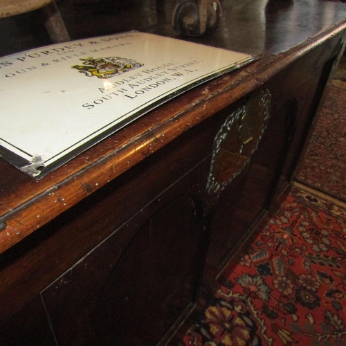 88 - Imposing Antique Mule Chest with Lift Up Top Brasswork Hinges and Lock Plate with Side Carry Handles... 