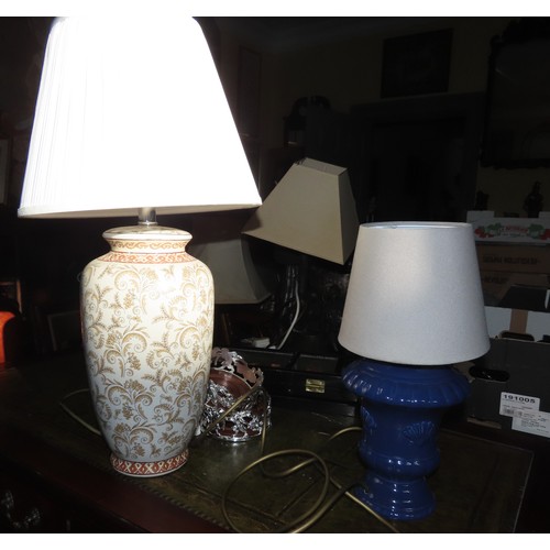 572 - Pair of Modern Table Lamps Electrified Working Order Tallest 24 Inches high Approximately