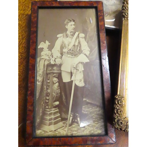 100K - Four Old Framed Black and White Photographs Military Figure and Others Tallest 10 Inches High Approx... 