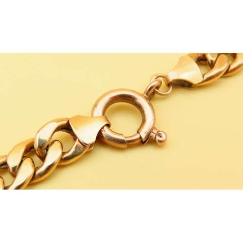 11 - 9 Carat Yellow Gold Curb Link Bracelet 14cm Long 16.7 Grams