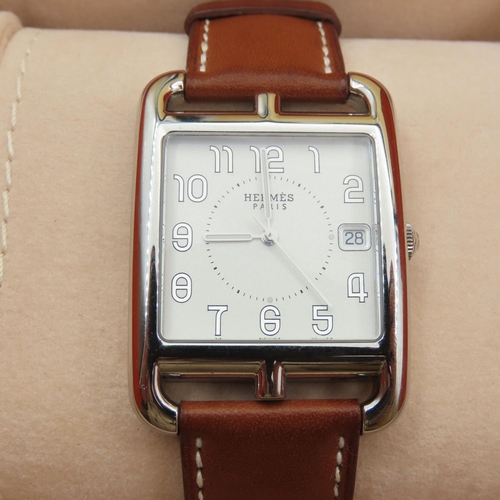 114 - Hermes Gentlemans Wristwatch Purchased New Rarely Worn Original Presentation Box Original Strap Work... 