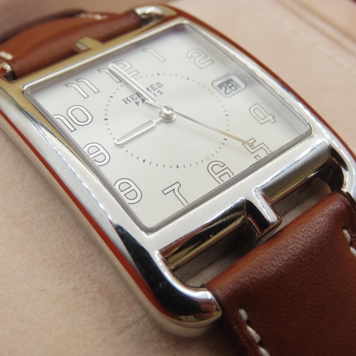 114 - Hermes Gentlemans Wristwatch Purchased New Rarely Worn Original Presentation Box Original Strap Work... 