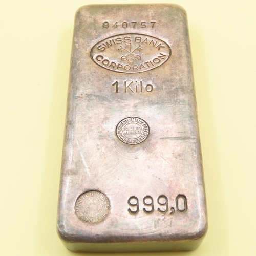 115 - One Kilo Swiss Bank Corporation 999 Silver Bar